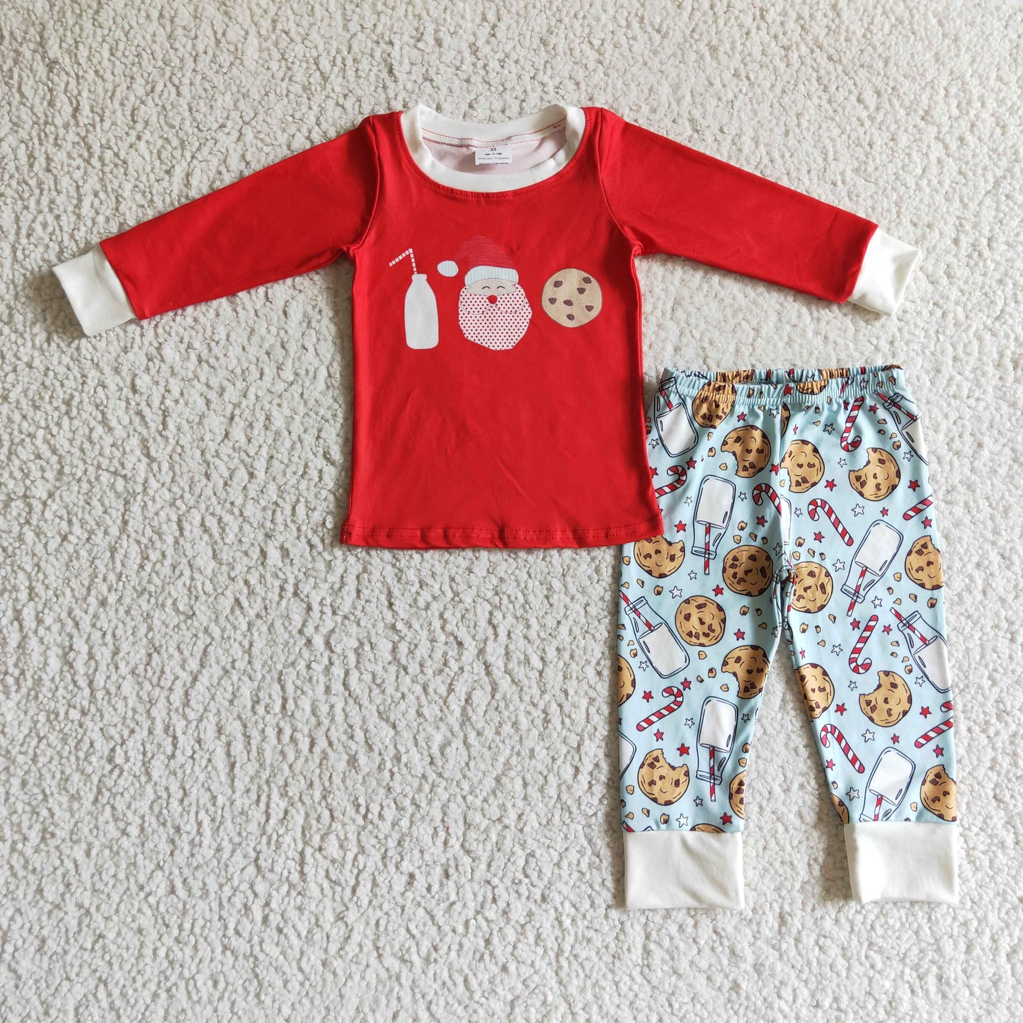 Baby Sibling Christmas  Milk Santa Cookie Outfit and Romper