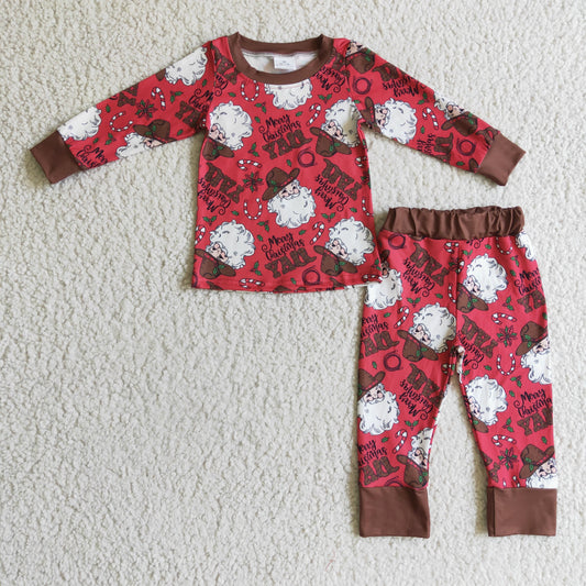 Baby Boys Christmas Western Santa Pajama Set