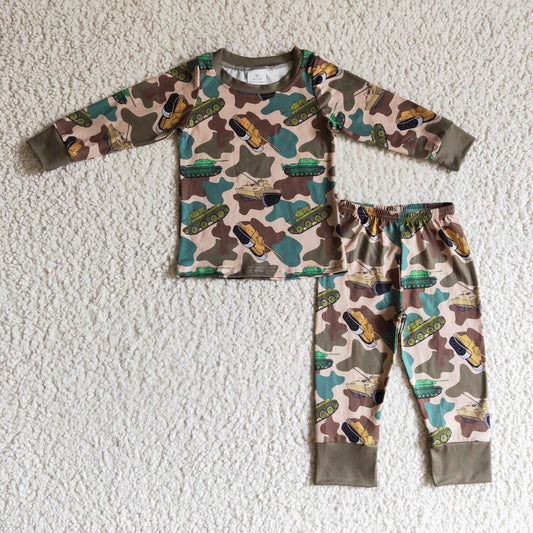 Baby Boys Pajamas Camo Tuck Long Sleeve Pants Outfit Sleepwear