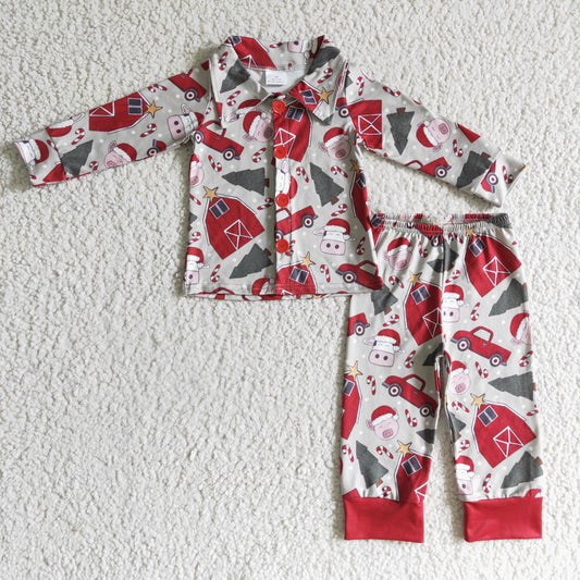 Baby Boys Chrismtas Farm Pajama Set