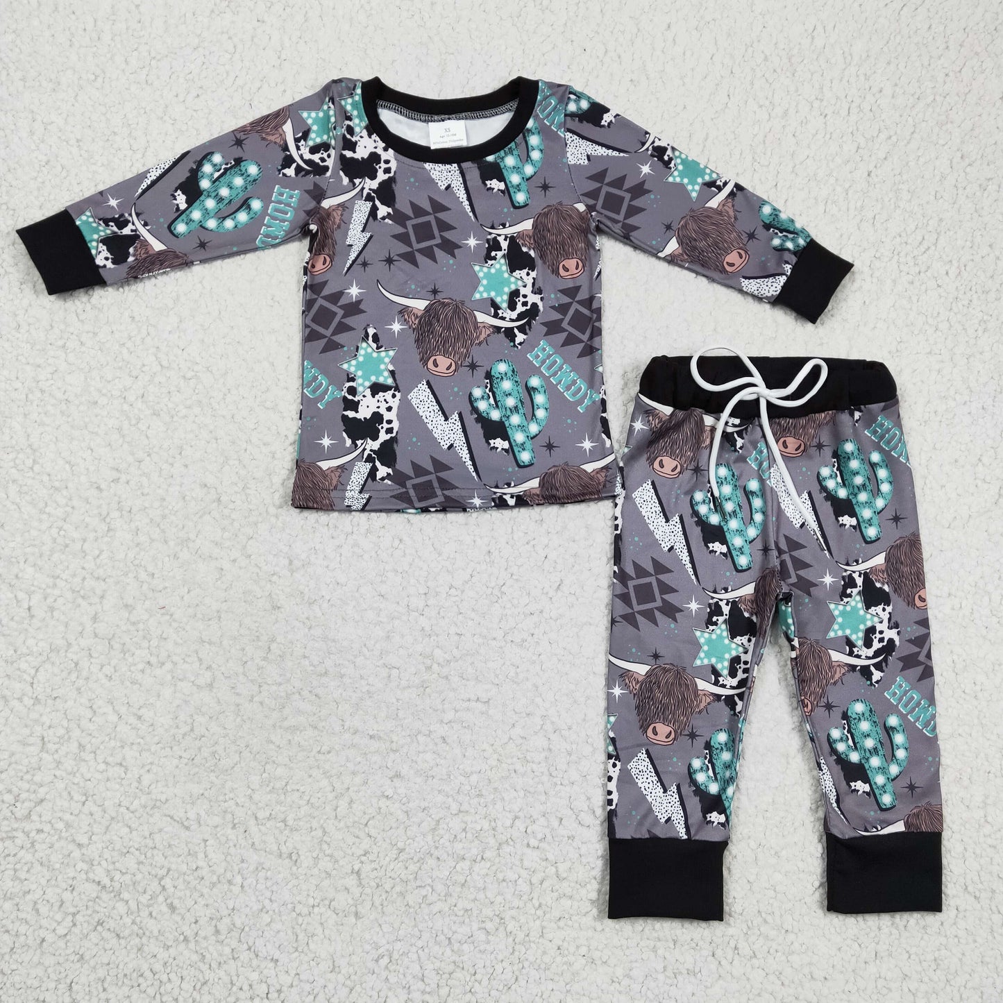 Kids Boys Sibling Western Long Sleeve Pajama Set