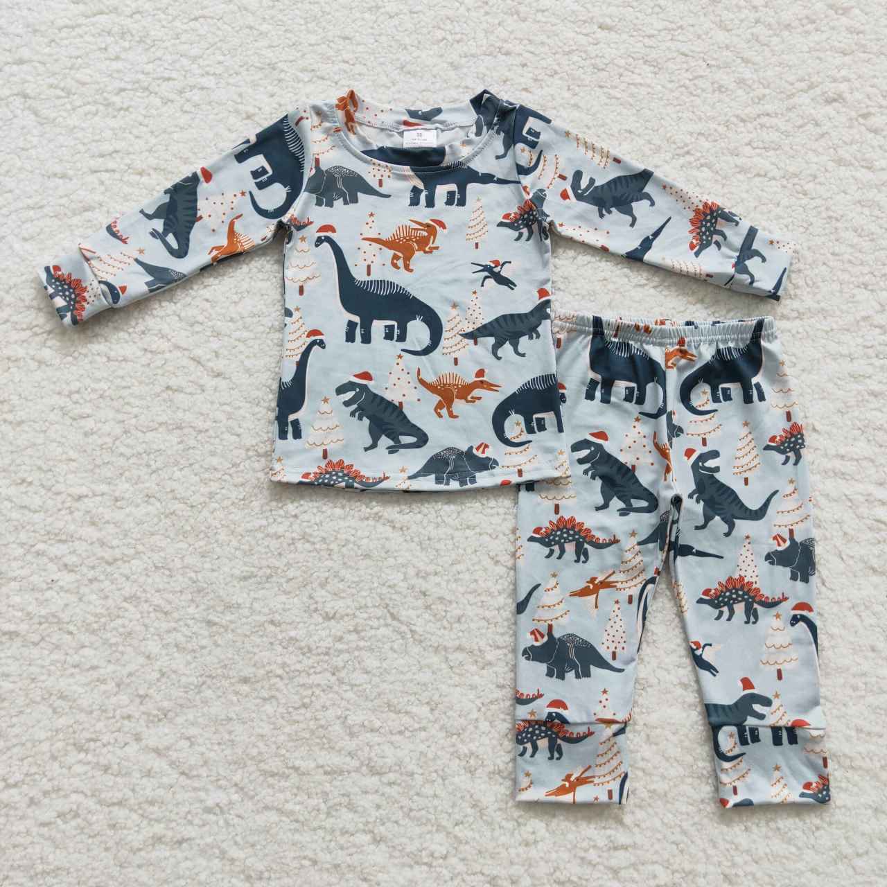 Baby Girls Boys Sibling Dinosaur Long Sleeve Pajama Set