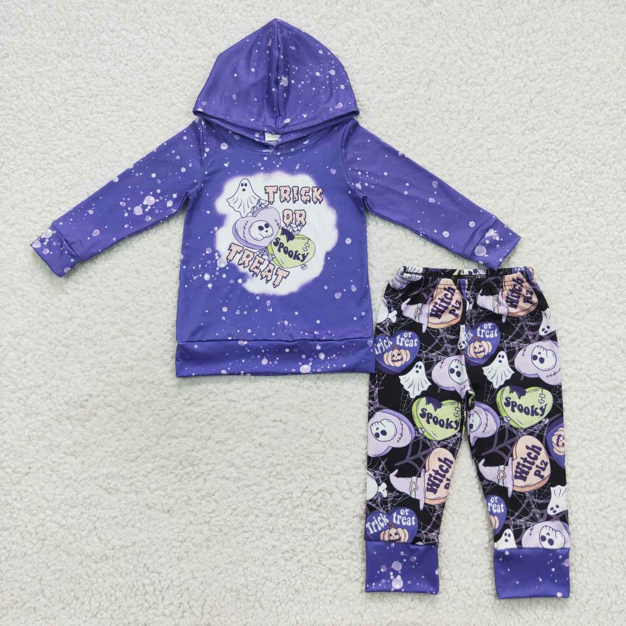 Sibling Baby Halloween Ghost Hoodie Top Jogger Set