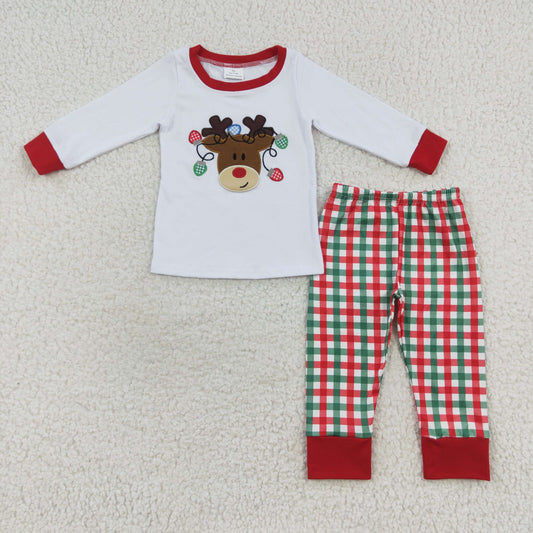 Baby Boys Christmas Elk Long Sleeve Pajama Set