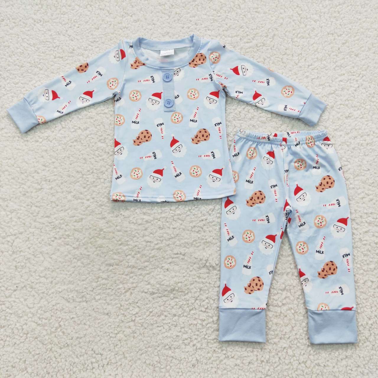 Baby Boys Christmas Santa Milk Cake Pajamas Set