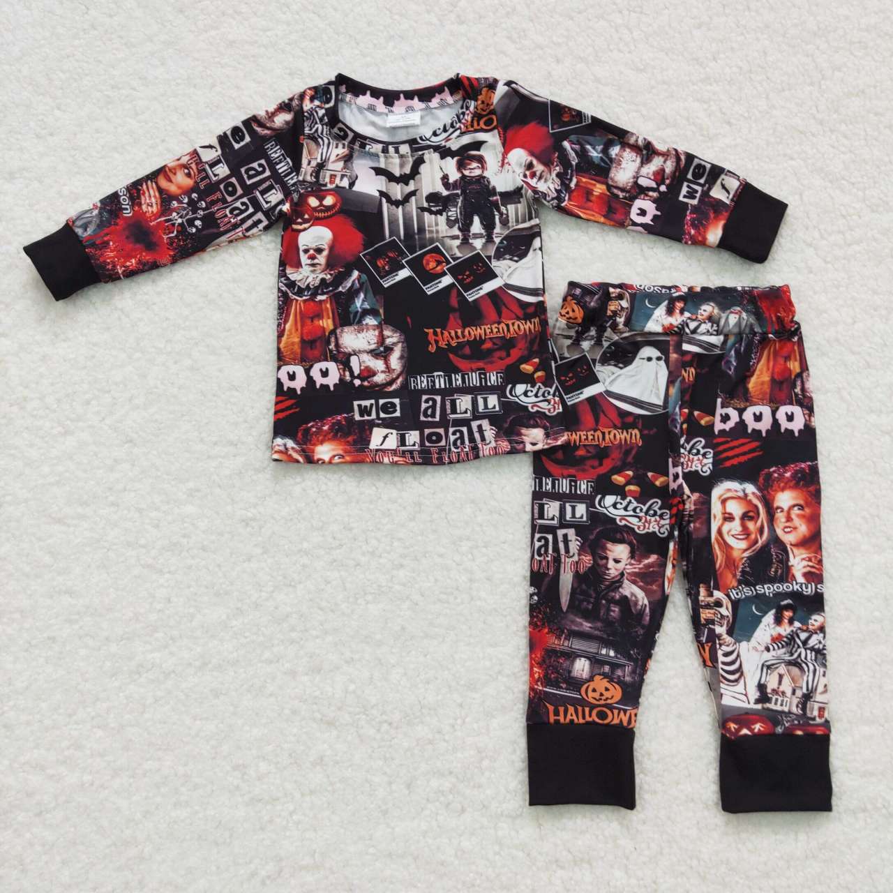 BLP0259 Halloween Movie Print Pajamas Set Kids Boys