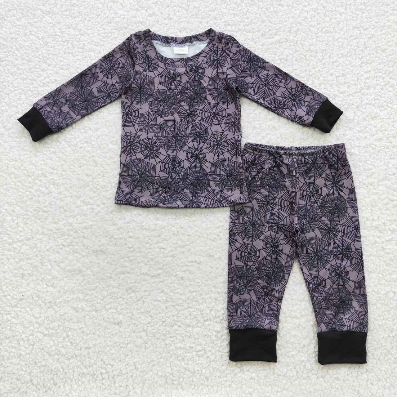 BLP0260 Halloween Spider Web Pajamas Set Kids Boys