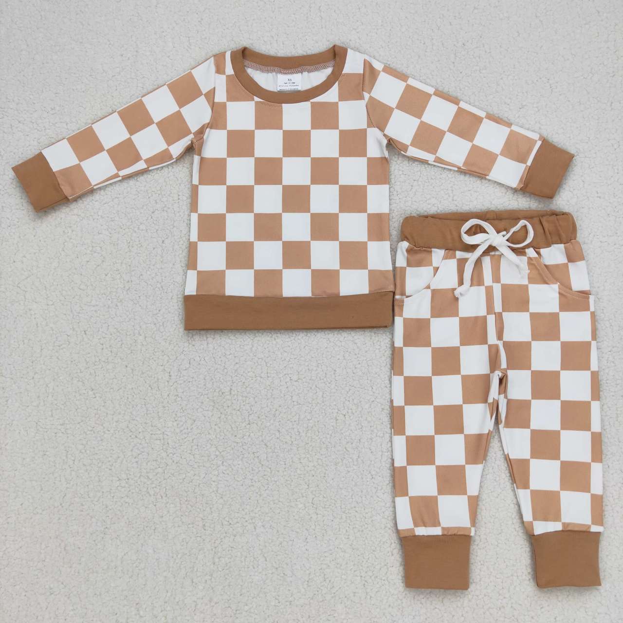 Sibling Baby Boys Checked Shirt Pants Pajama Set