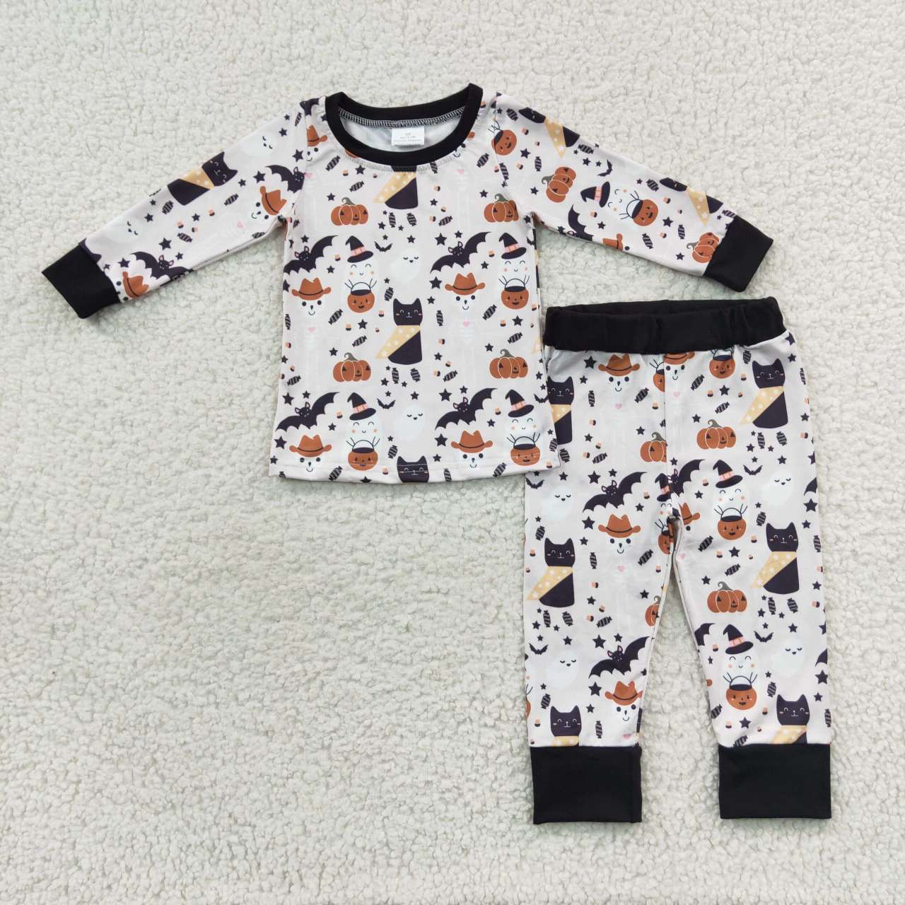 BLP0276 Kids Boys Halloween Ghost Pumpkin Pajamas Set