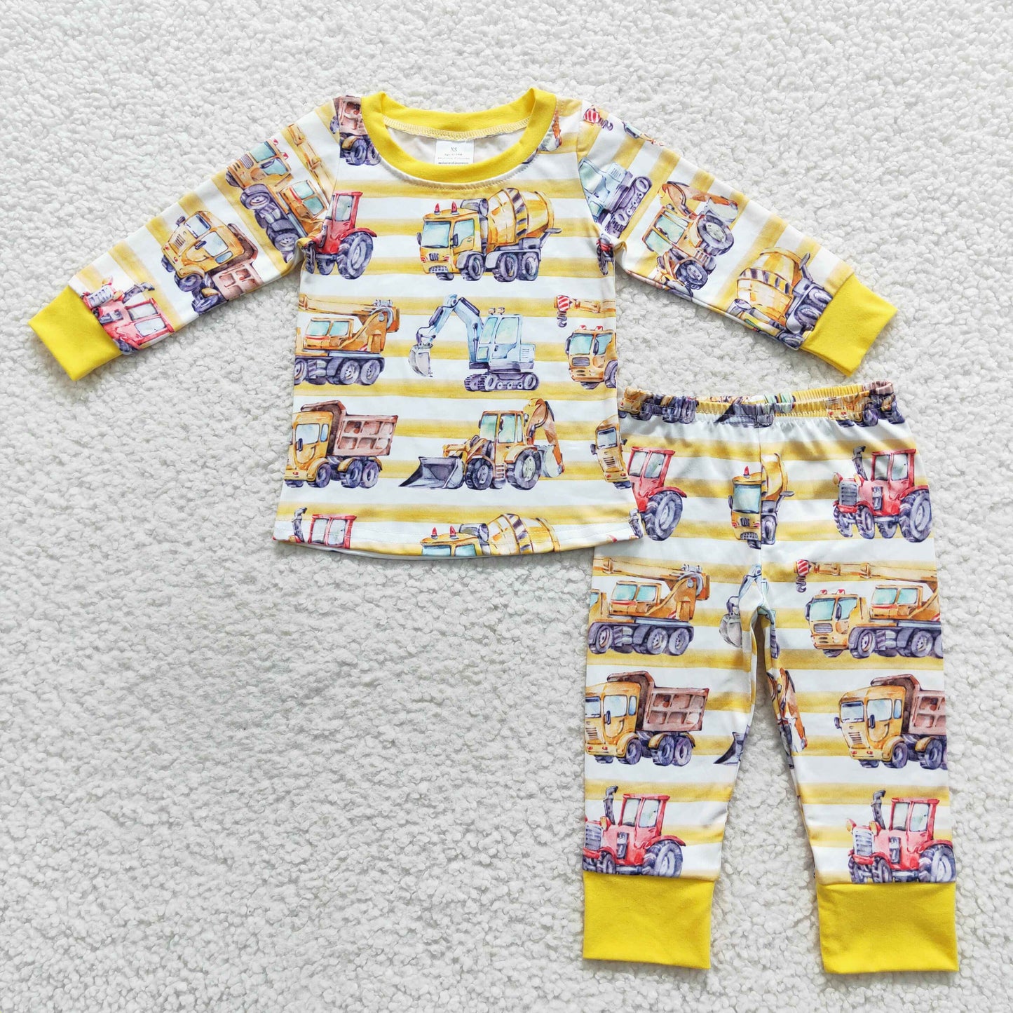 BLP0283 Baby Boys Construction Long Sleeve Pajama Set On Sale