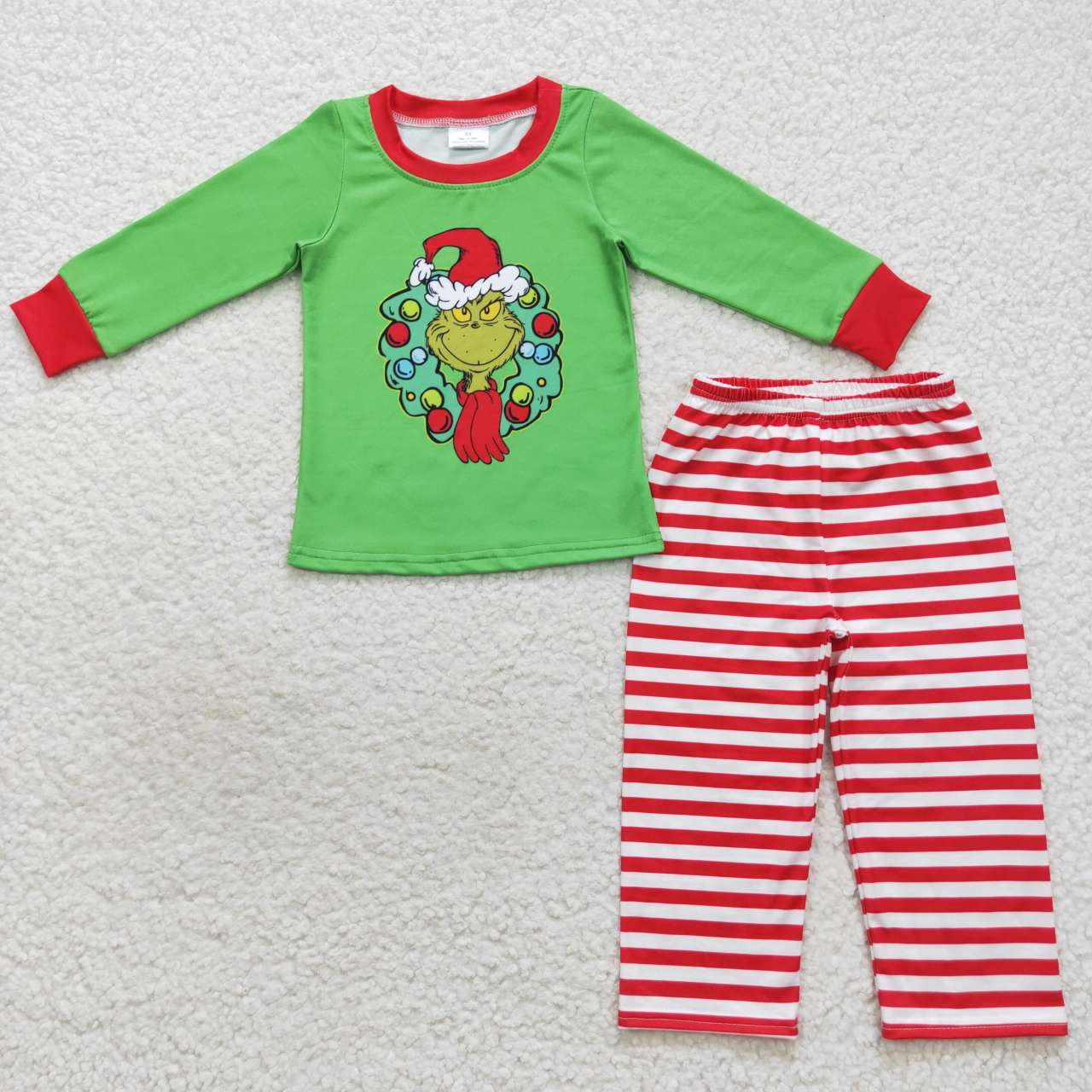 Baby Sibling Christmas  Green Face Outfit and Romper