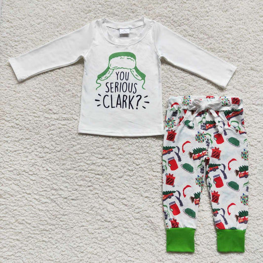 Kids Boys Christmas Pants Set Boutique Outfit