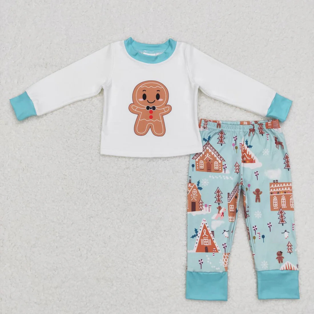 Sibling Baby  Embroiery  Gingerbread Top Pants Christmas Clothes