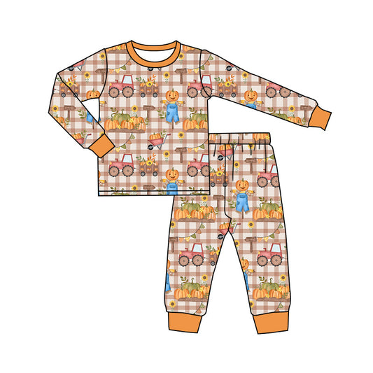 BLP0502 Baby Girls Pumpkin Long Sleeve Pajama Set Pre-order