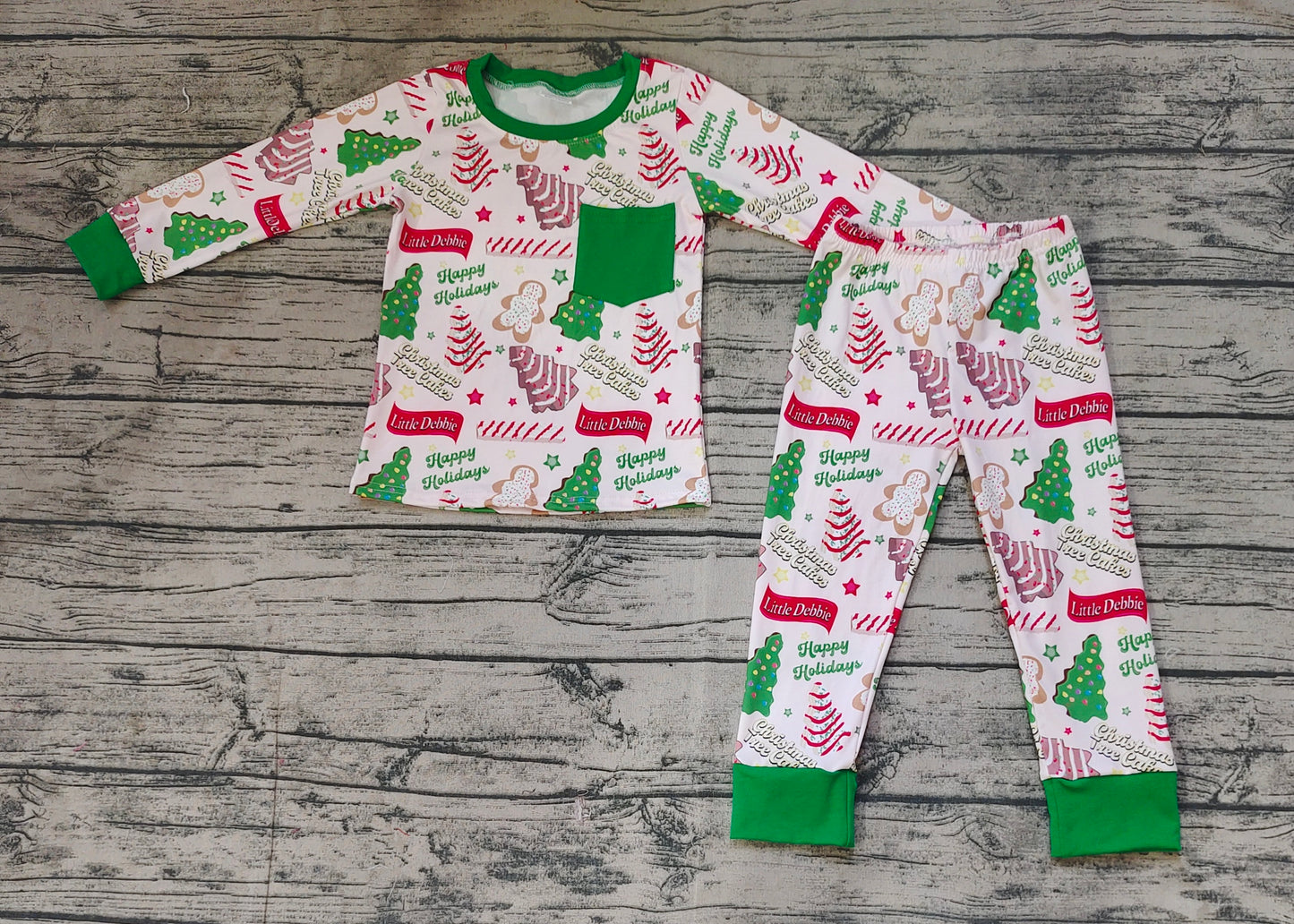 Baby Boys  Pajama Set Christmas Tree Cakes Happy Holiday