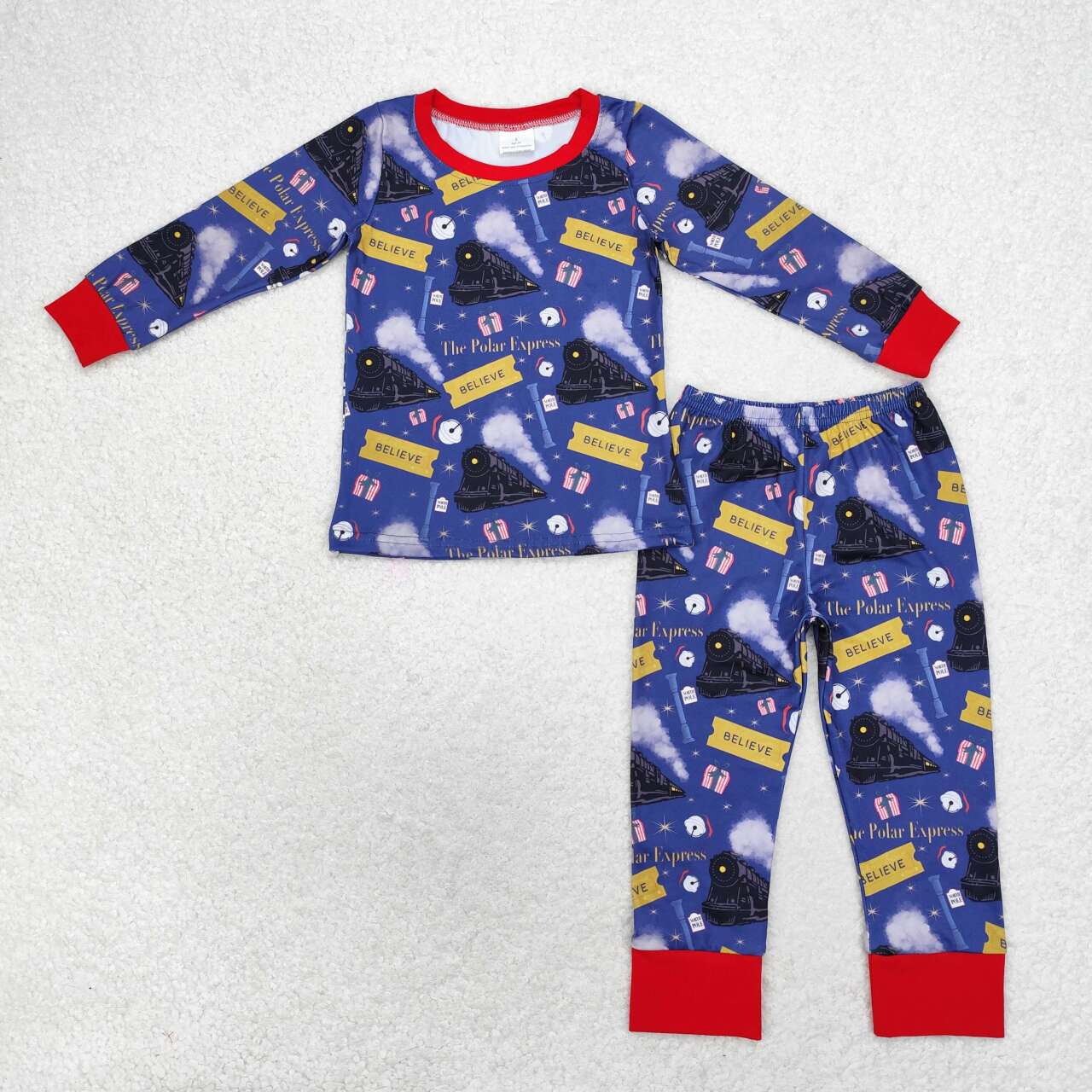 Baby Girls Boys Sibling Christmas Polar Express Pajama and Romper