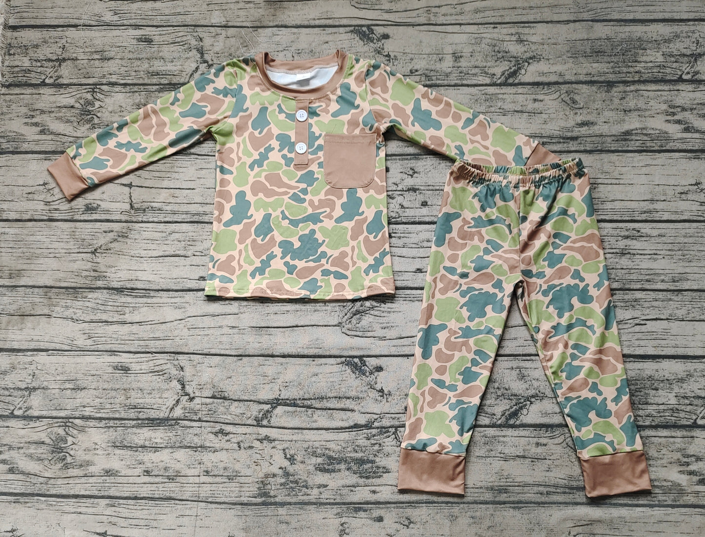 Baby Boys Camo Long Sleeve Pajama Set