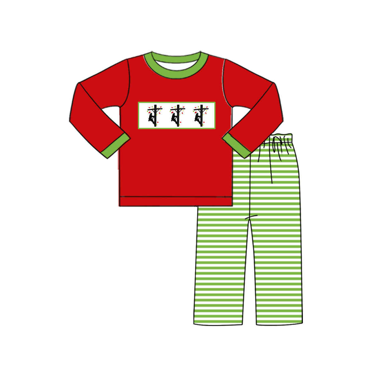 BLP0597 Baby Boys Christmas Lineman Pants Set Preorder