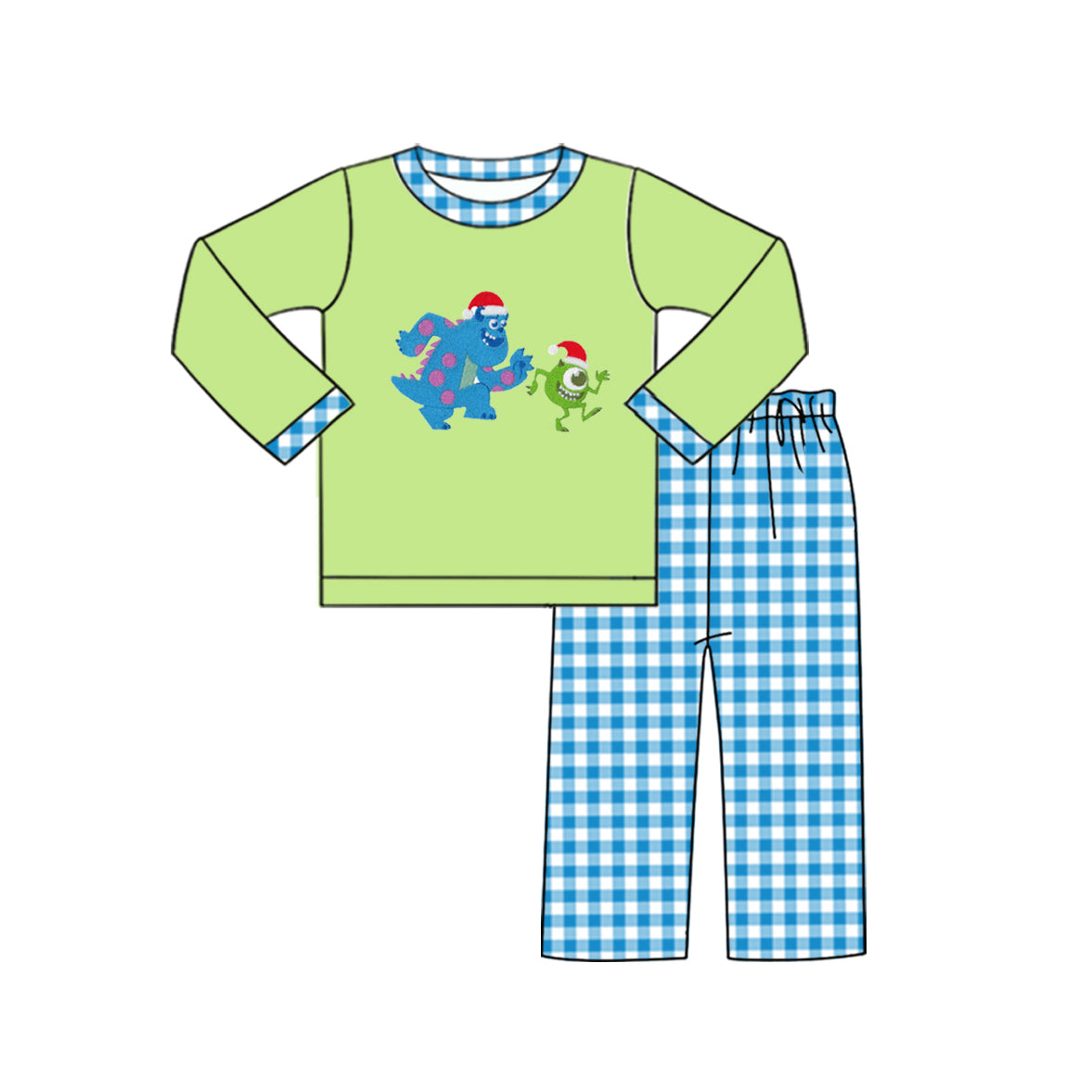 BLP0602 Toddler Boys Outfit Christmas Cartoon Moster Design