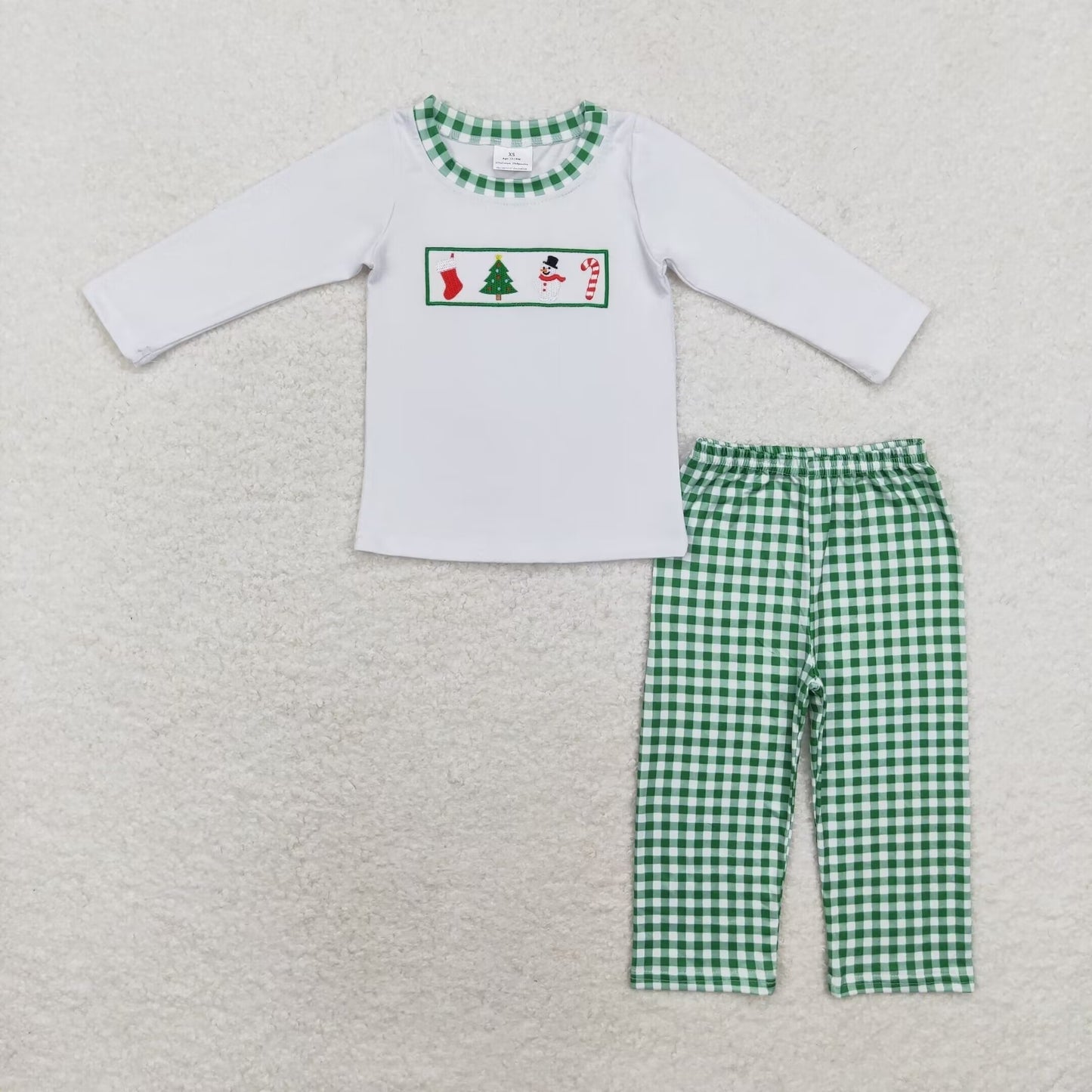 Toddler Girls Boys Outfit Christmas Tree Sonwmen Sibling Set