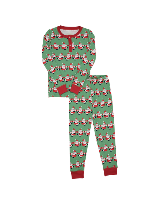 Baby Girls Christmas Santa Green Pajama Set Preorder