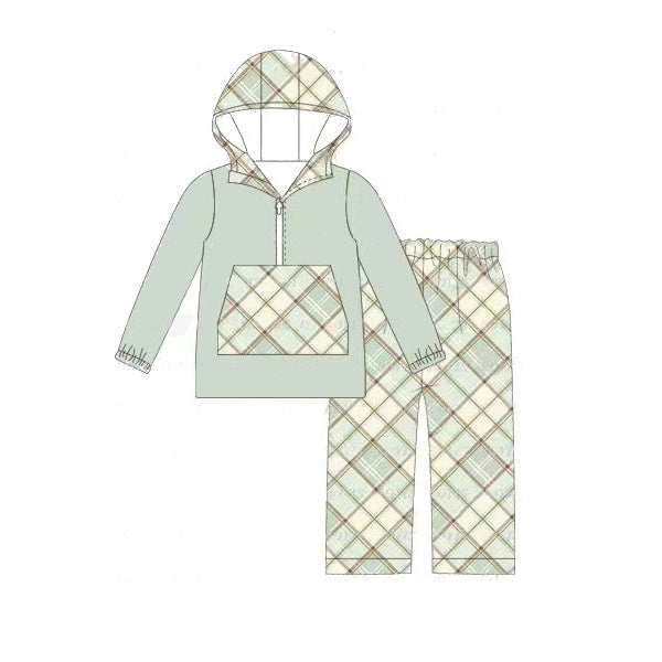 BLP0630 Kids Boys khaki Hoodie Top Pants Set Preorder