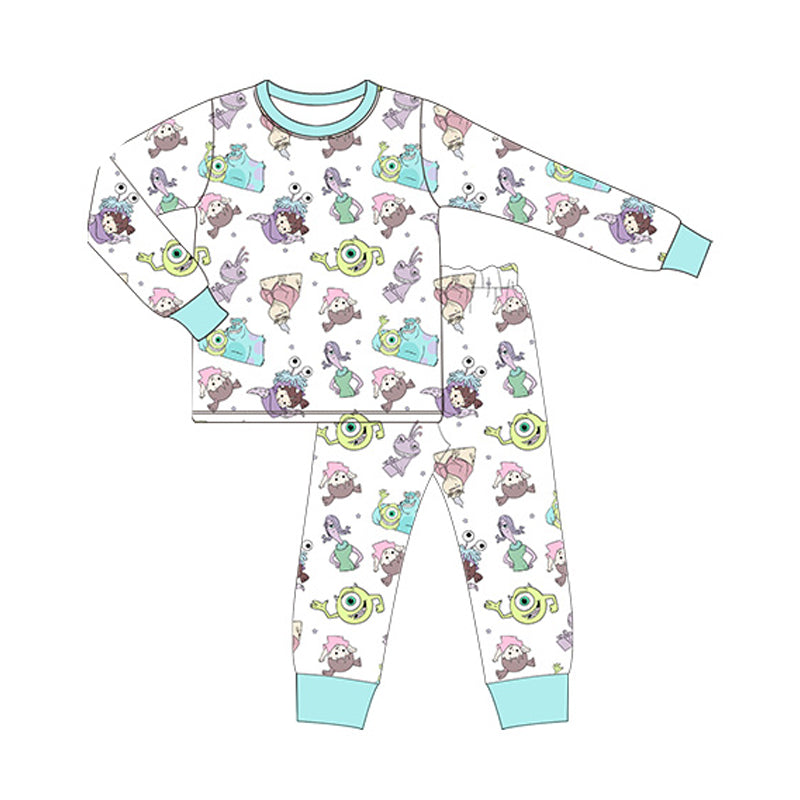 BLBLP0631 Baby Boys Cartoon Monster Long Sleeve Pajama Set Preorder