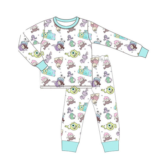 BLBLP0631 Baby Boys Cartoon Monster Long Sleeve Pajama Set Preorder