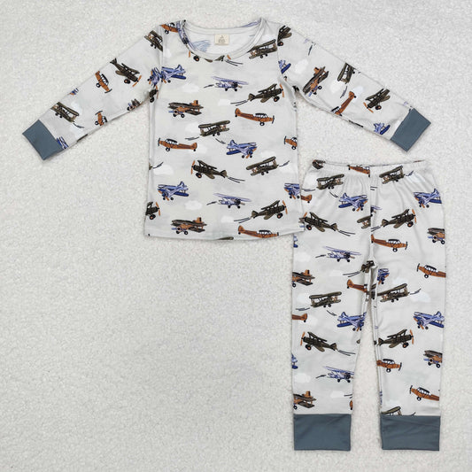 Baby Boys Airplane Long Sleeve Bamboo Pajama Set