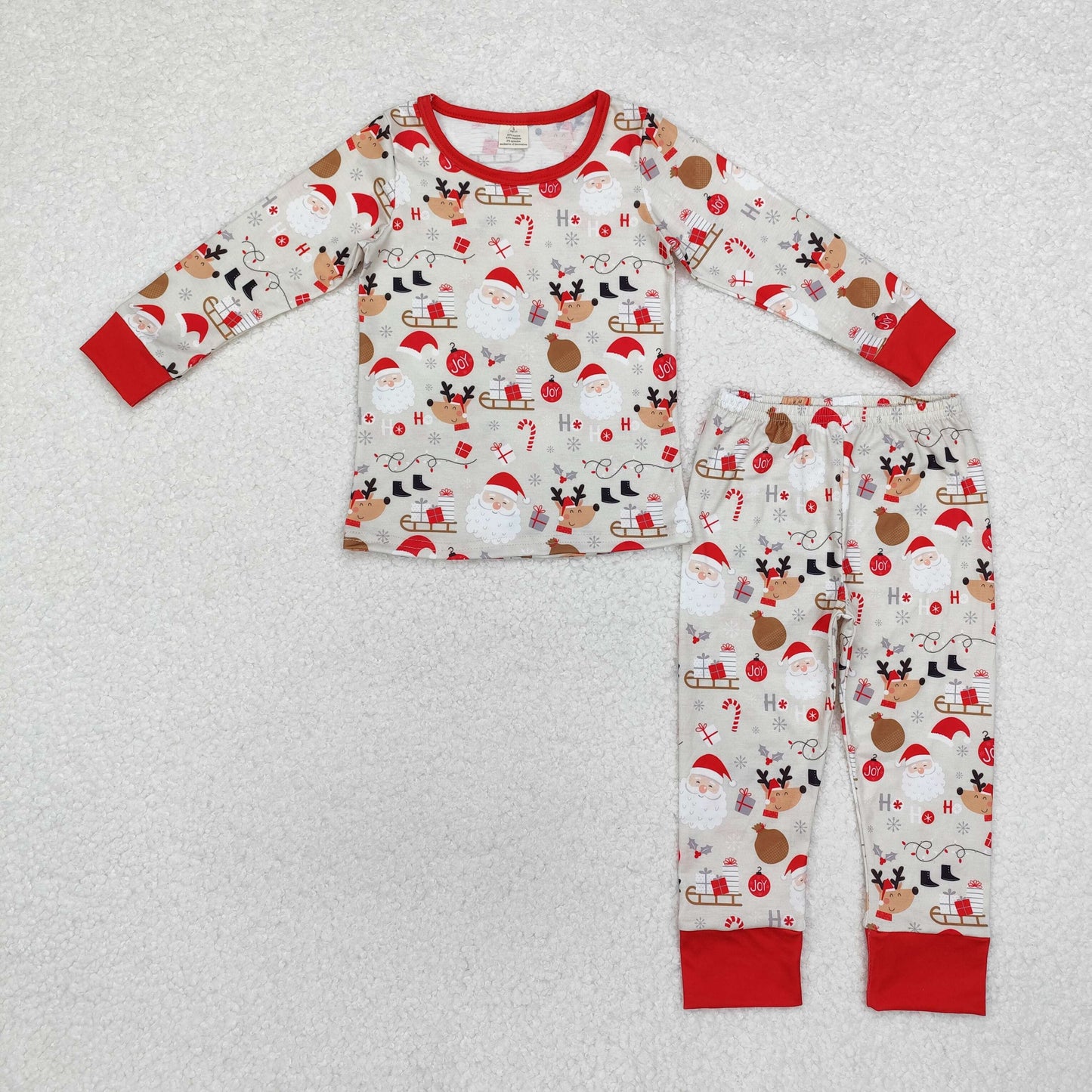 Sibling Boys Girls Christmas Santa Elk Long Sleeve Pajama Set