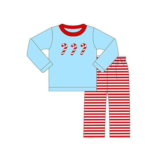 BLP0697 Baby Boys Candy Cane Red Striped Pants Set Preorder