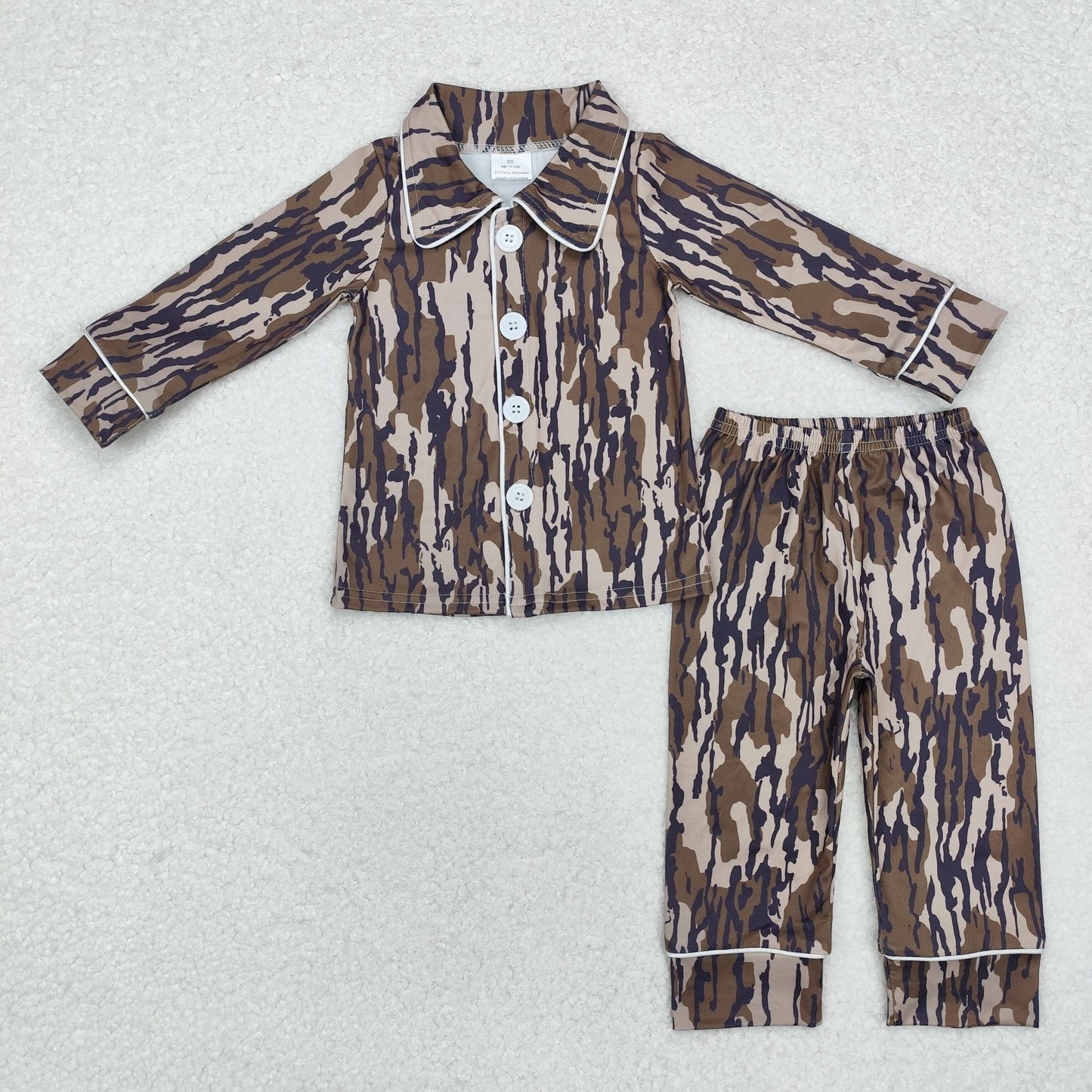 Baby Boys  Green Camo Long Sleeve Pajama Set