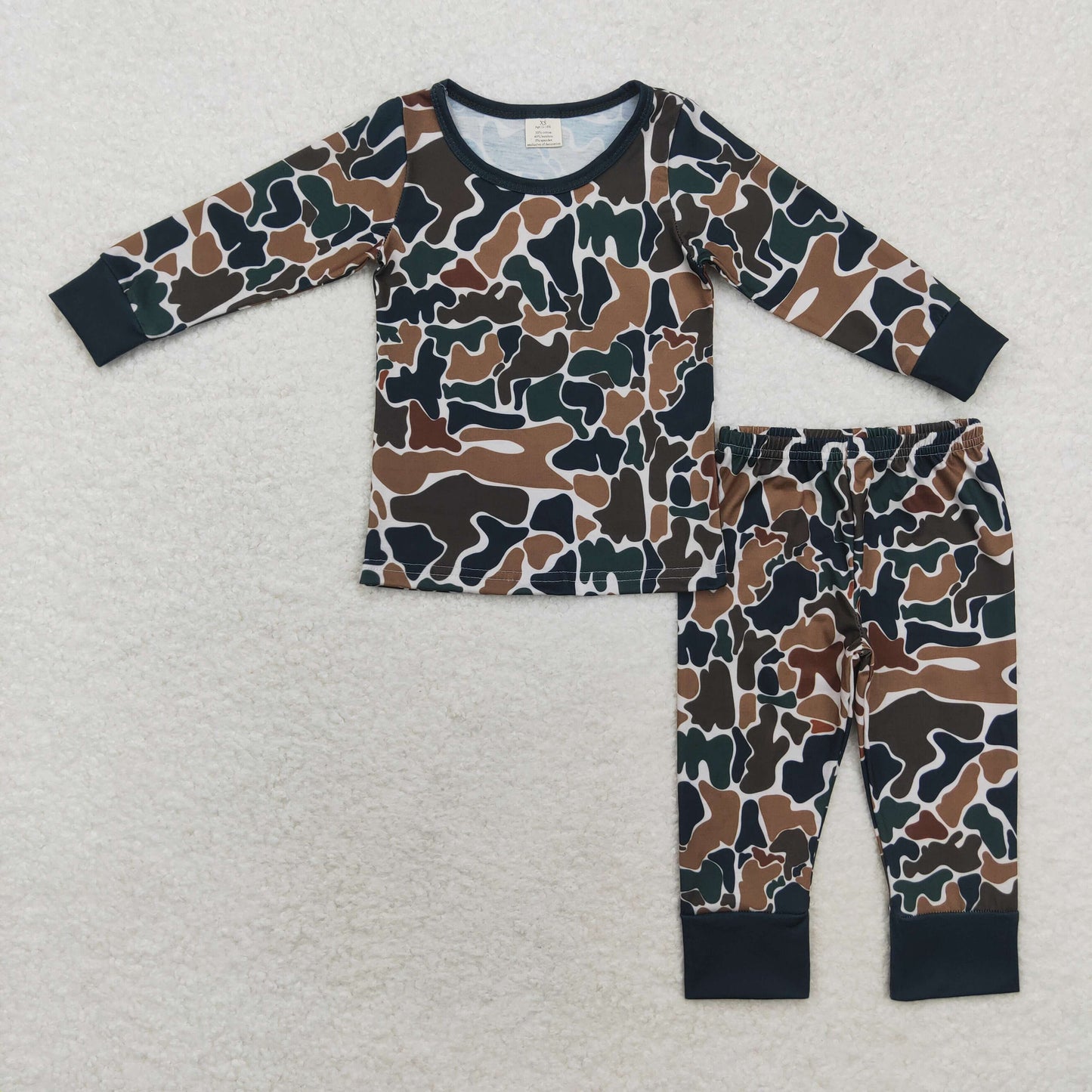Sibling Baby Boys Brown Camo Pajama Outift/Top