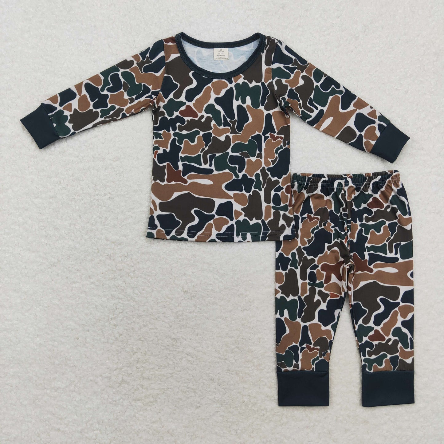 Baby Sibling Boys Brother Brown Camo Bamboo Pajama and Romper