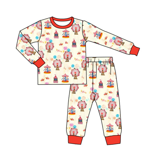 BLP0768 Baby Boys Fair Circus Long Sleeve Pajama Set Pre-order