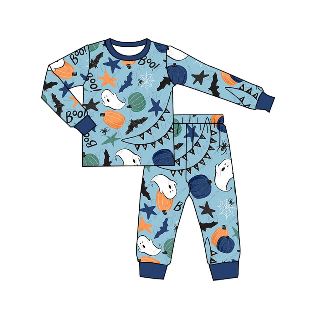 3 MOQ Baby Boys Halloween Ghost Pumpkin Pajama Set