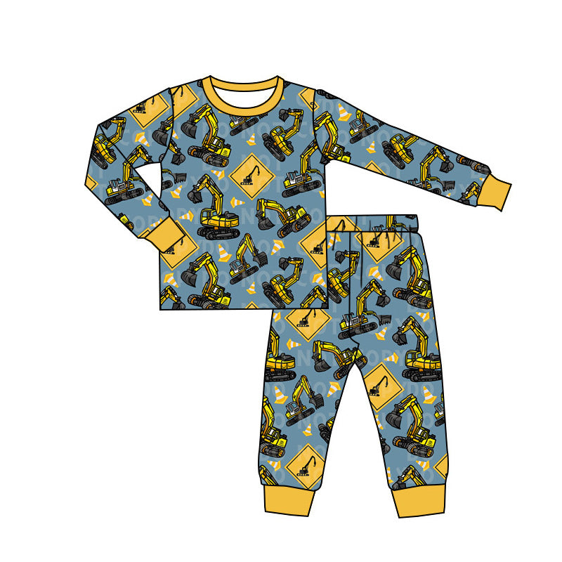 Baby Boys Construction Long Sleeve Pajama Set Pre-order 3 MOQ