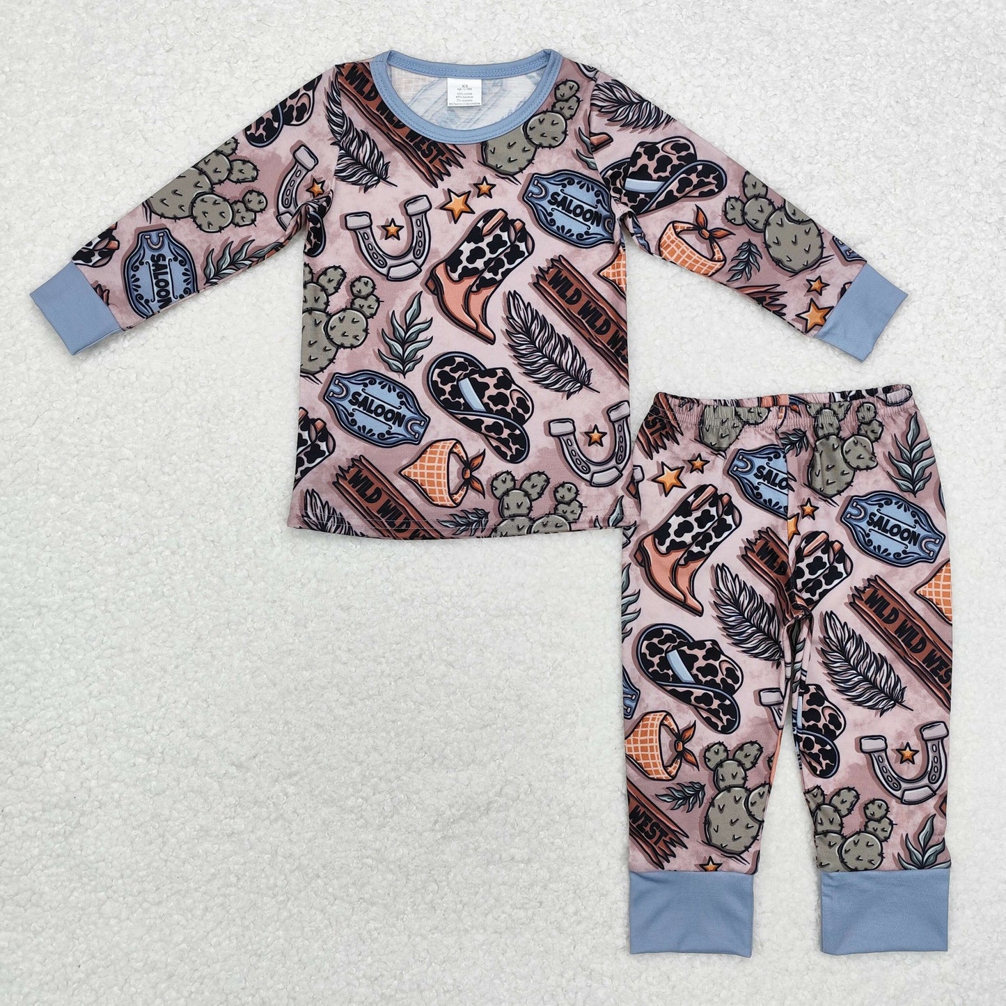 Kids Boys Sibling Western Long Sleeve Pajama Set