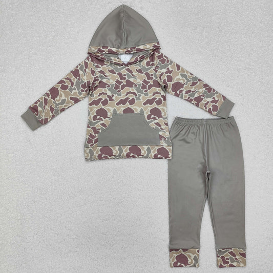 Baby Boys Green Camo Hoodie Top Pants Outfit