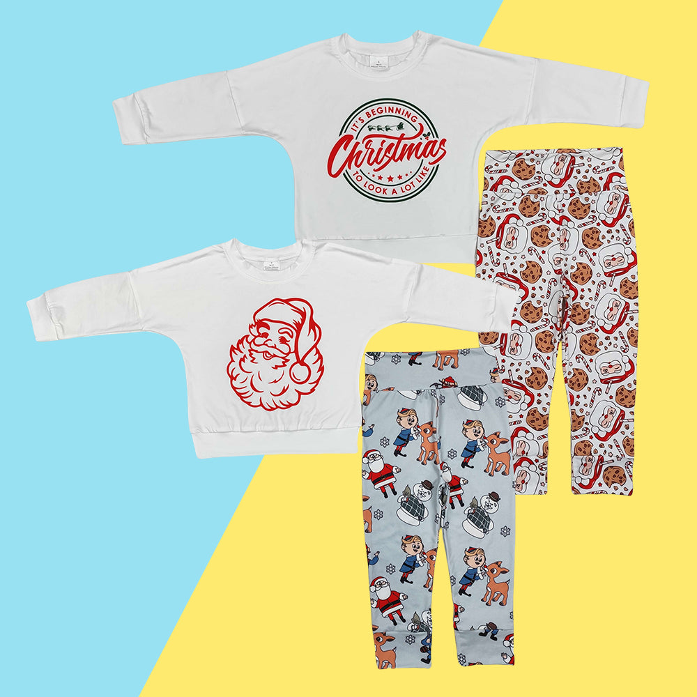 Sibling Baby Girls  Christmas Santa Pants Outfit