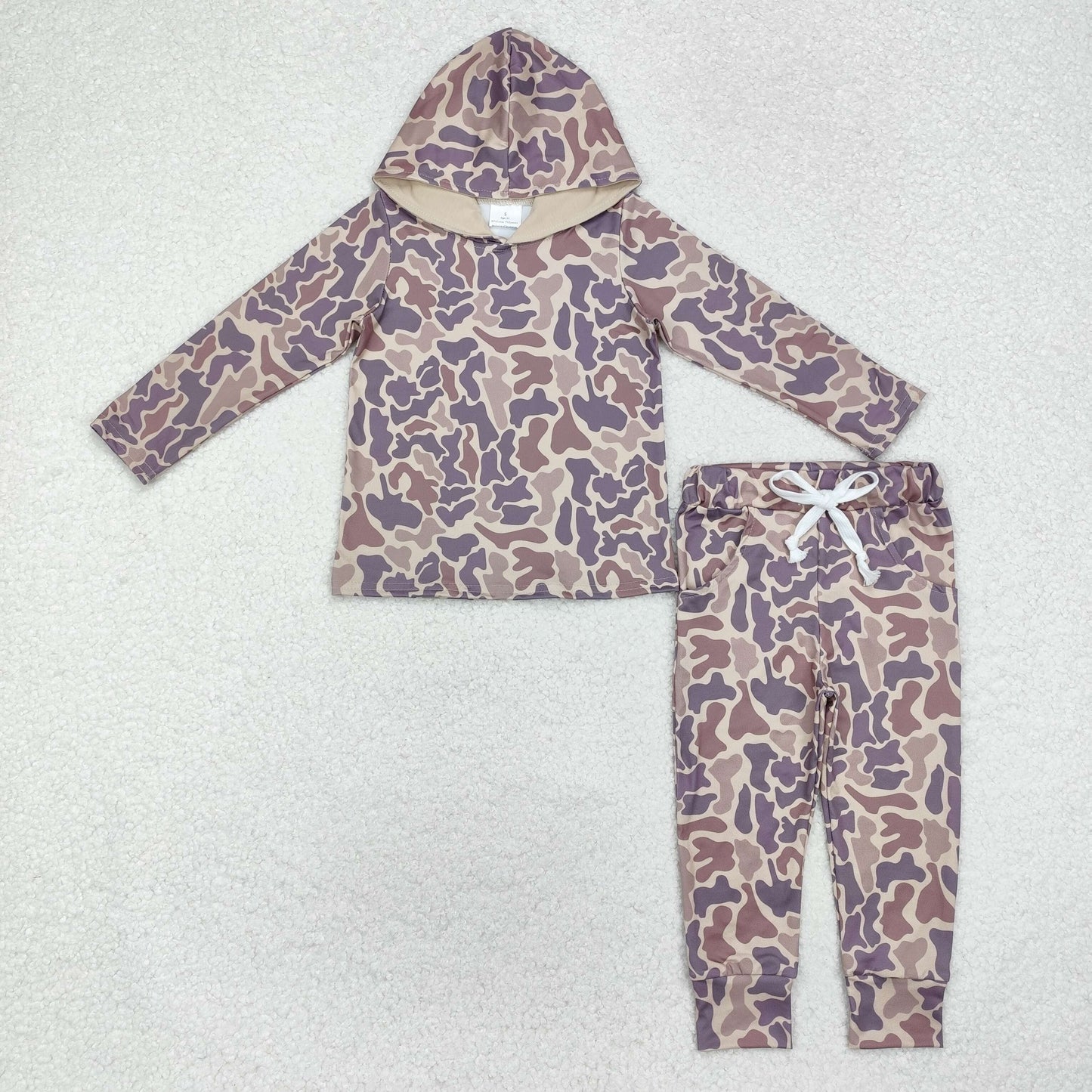 Sibling Baby Boys Camo Hooded Top Pants Outfits and Romper