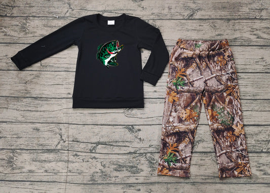 Baby Boys Hunting  Fishing Long Sleeve  Top +Camo Pants Set Preorder