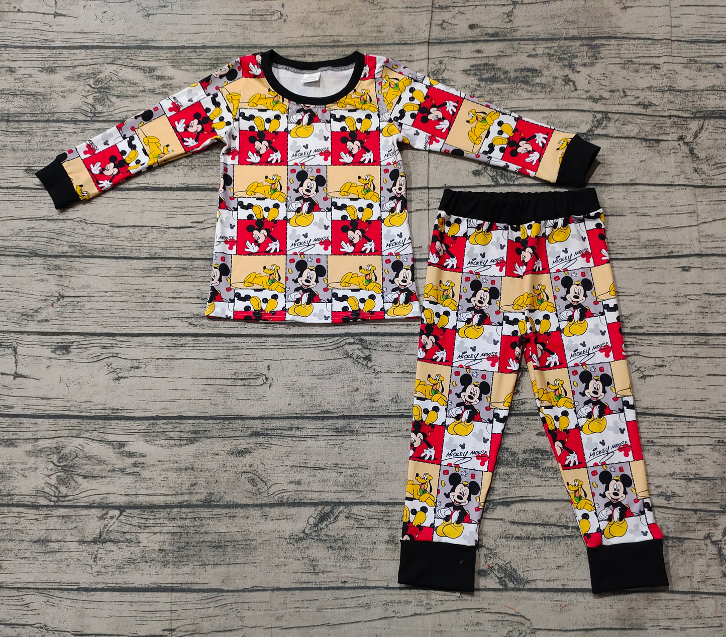 Baby Boys Cartoon Mouse Long Sleeve Pajama Set Preorder