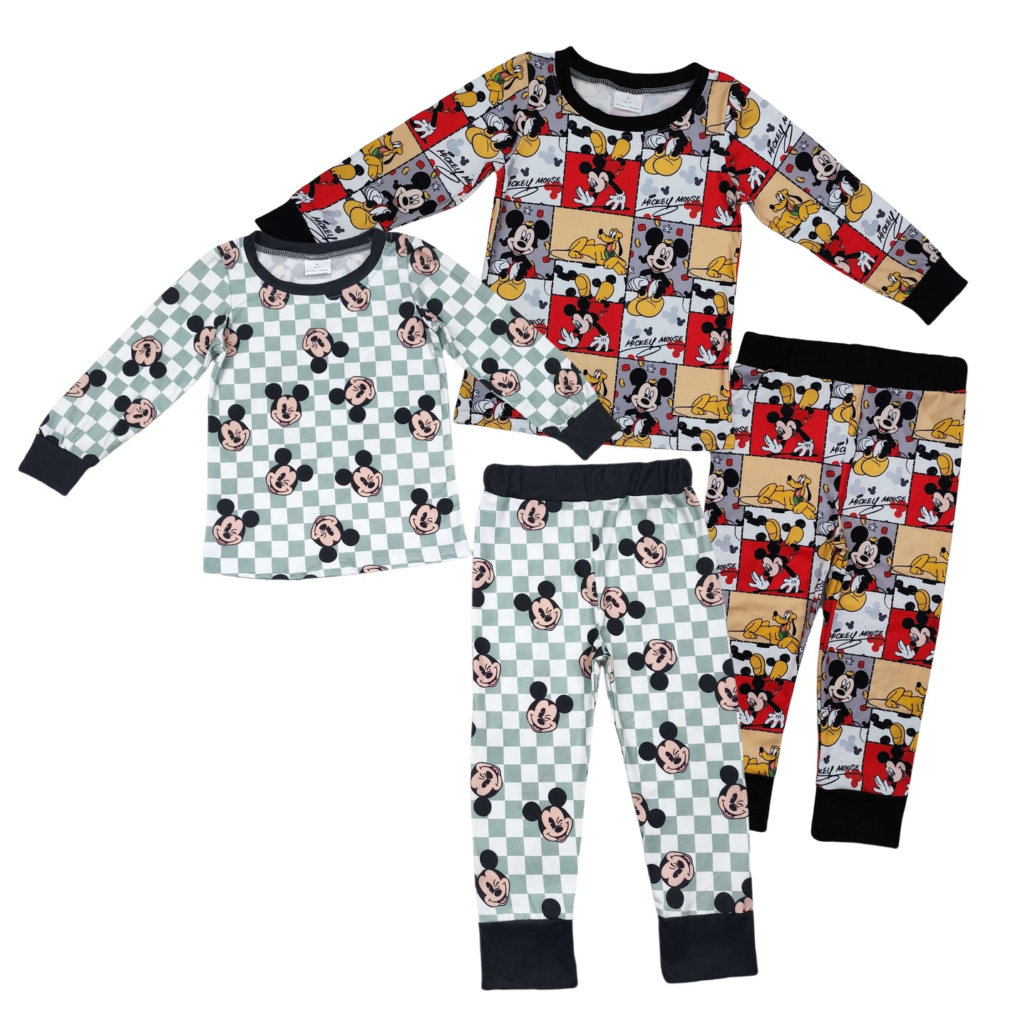 Sibling Baby Boys Cartoon Mouse Long Sleeve Pajama Set