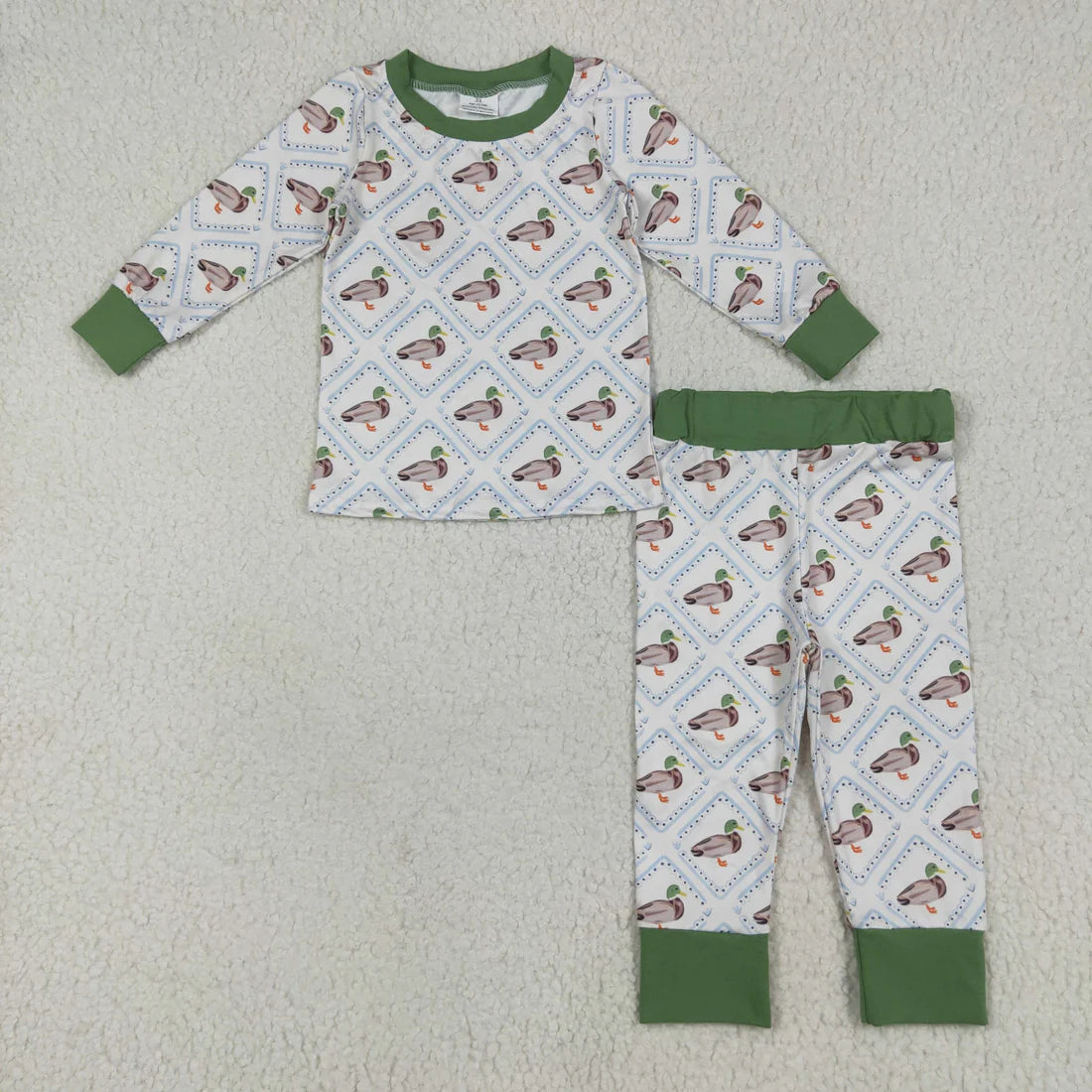 Sibling Baby Boys Hunting  Camo Duck Deet Long Sleeve Pajama Set