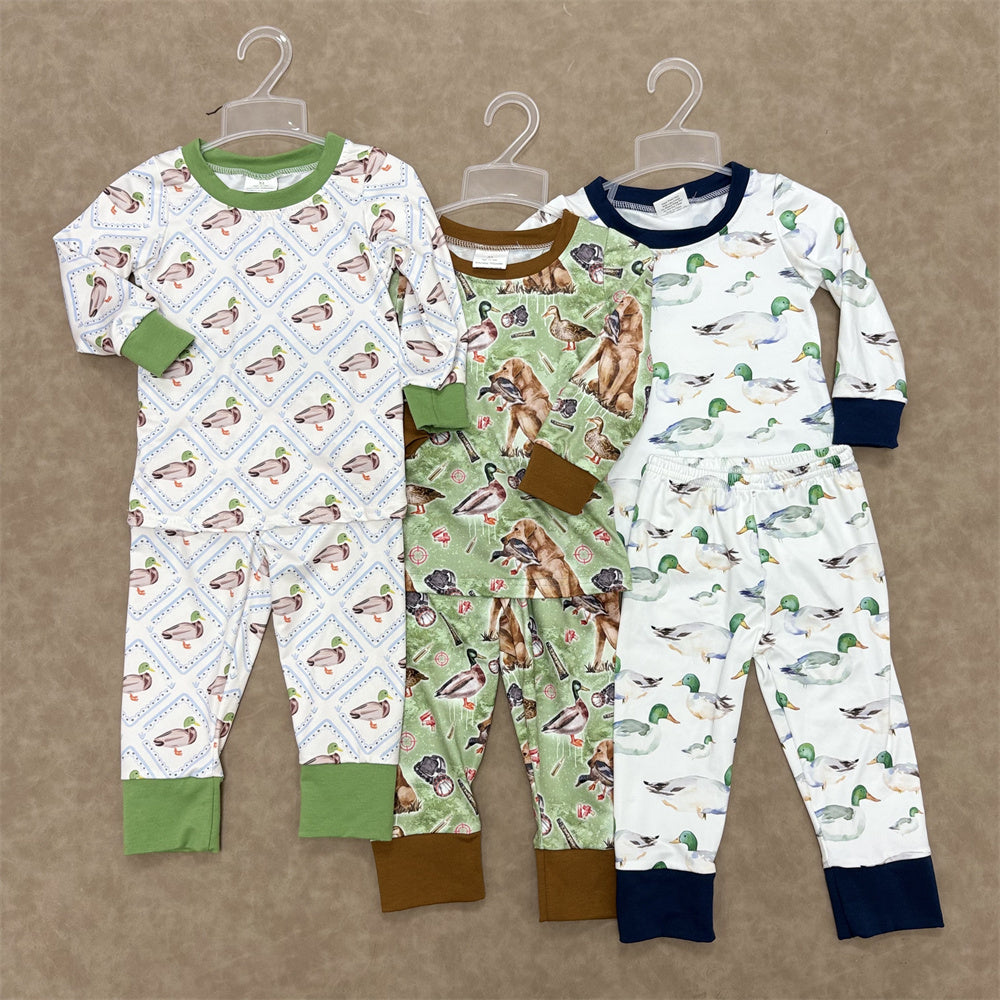 Kids Sibling Boys mallard duck long sleeve pajama set