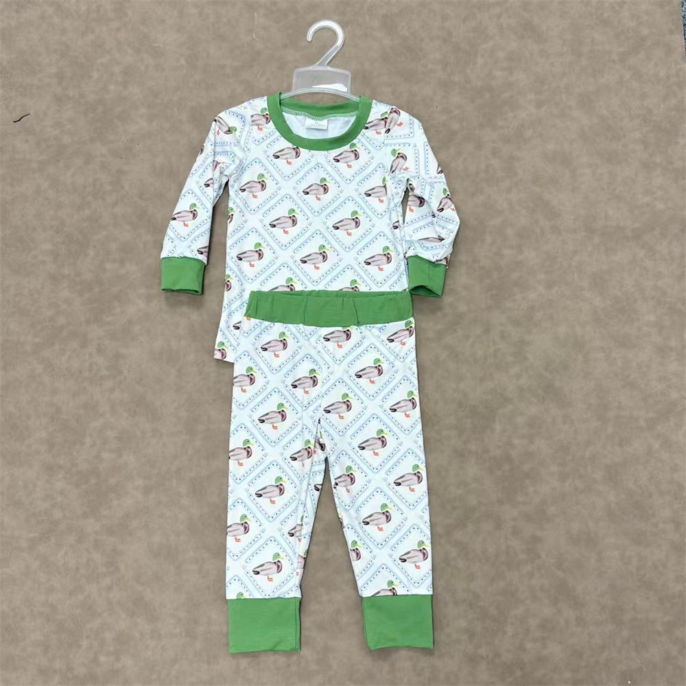 Kids Sibling Boys mallard duck long sleeve pajama set
