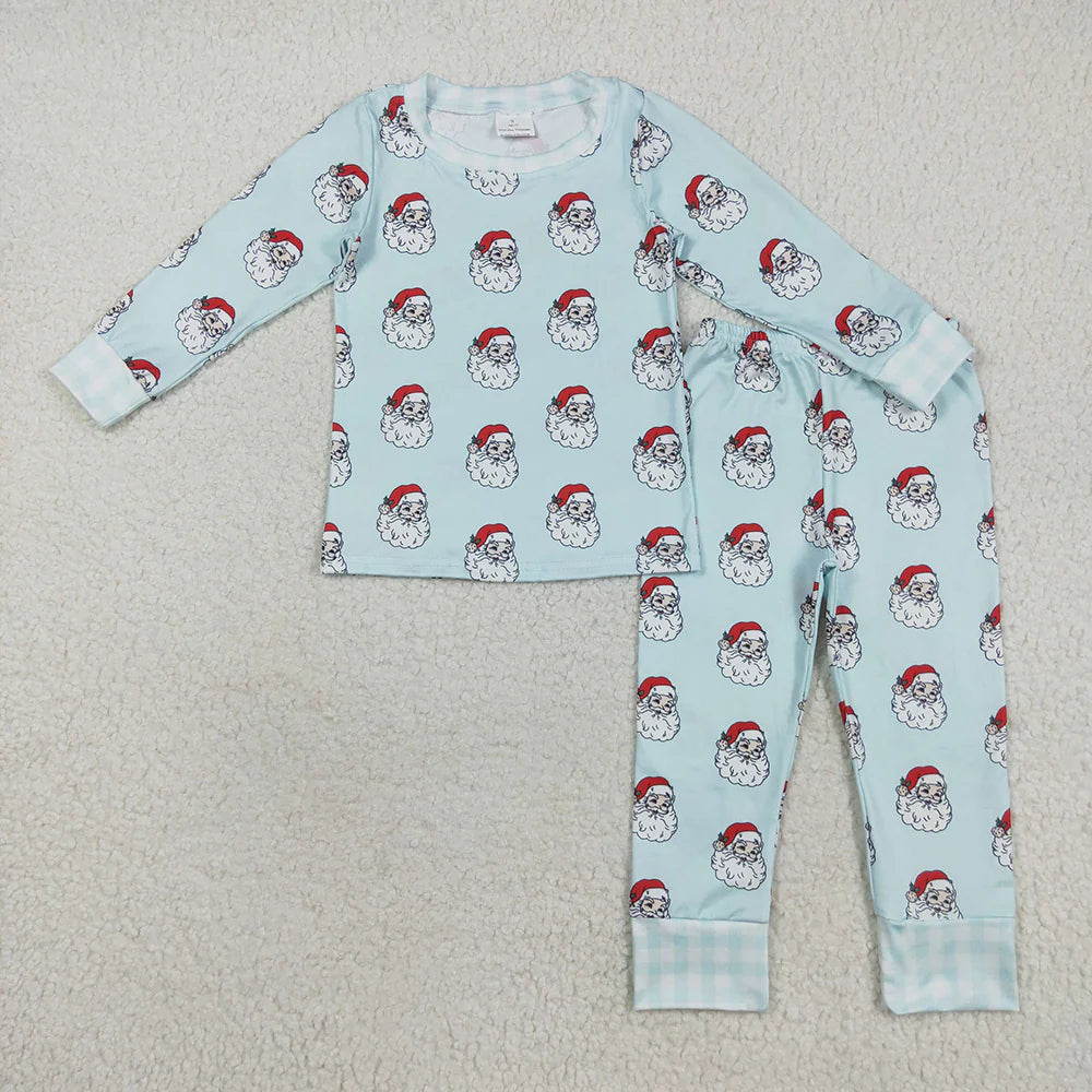 Sibling Baby Boys Christmas Santa Claus Long Sleeve Pajama Set