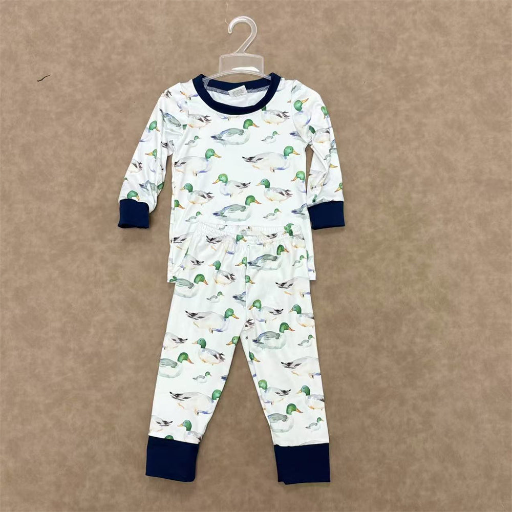 Kids Sibling Boys mallard duck long sleeve pajama set