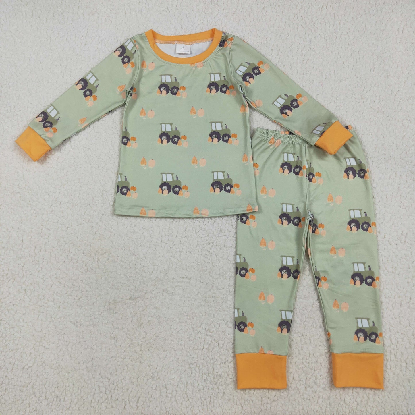 BLP1142 Kids Boys Pumpkin Truck Pajama Set